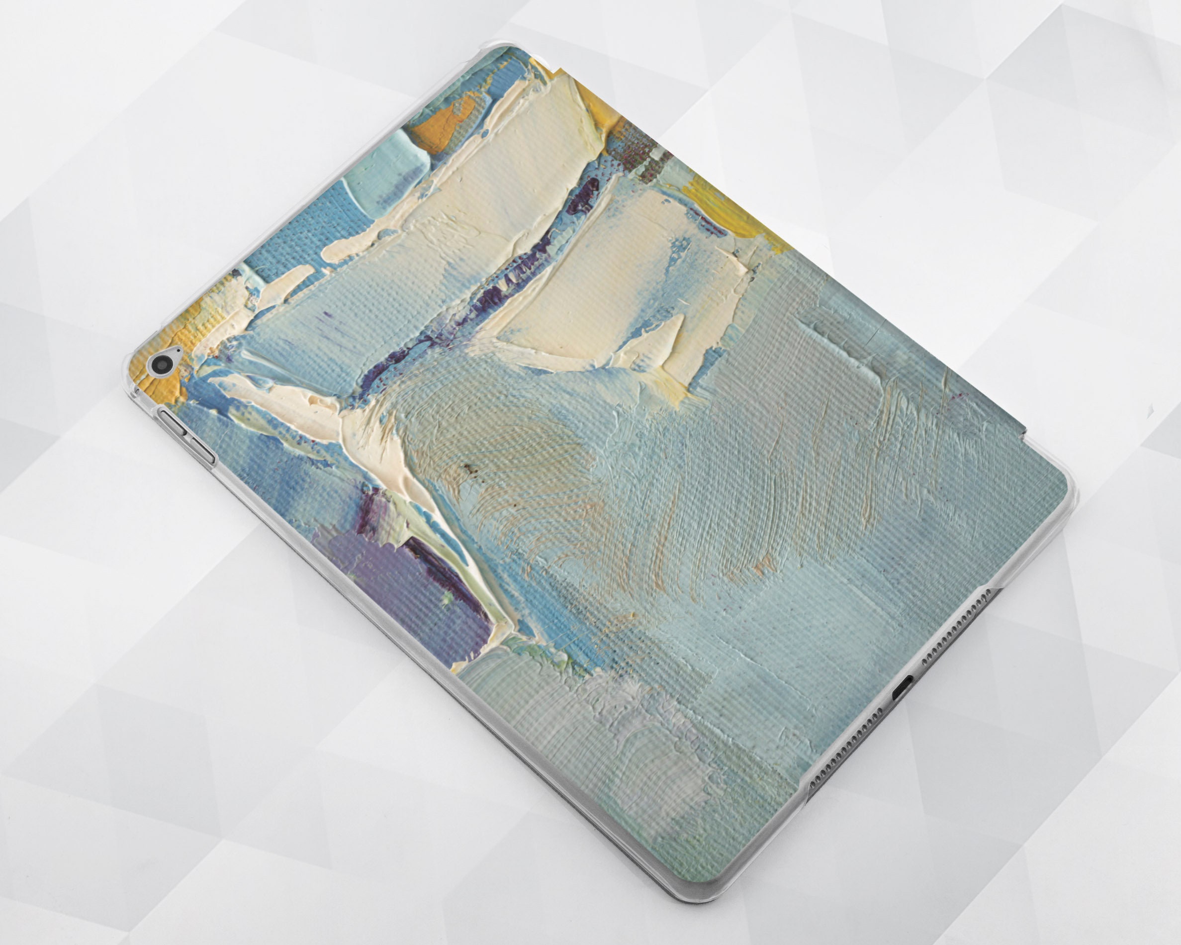 Paint Ipad Case Blue Yellow Ipad 9.7 6th Gen 2018 Art Painting Etsy
