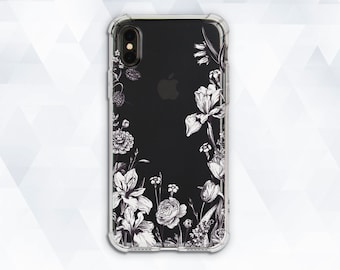 iPhoneアクセサリー OFF-WHITE Flowers iPhone X Case Black Wildflower iPhone Case Nature Girl iPhone 11 Pro XR X 8 7