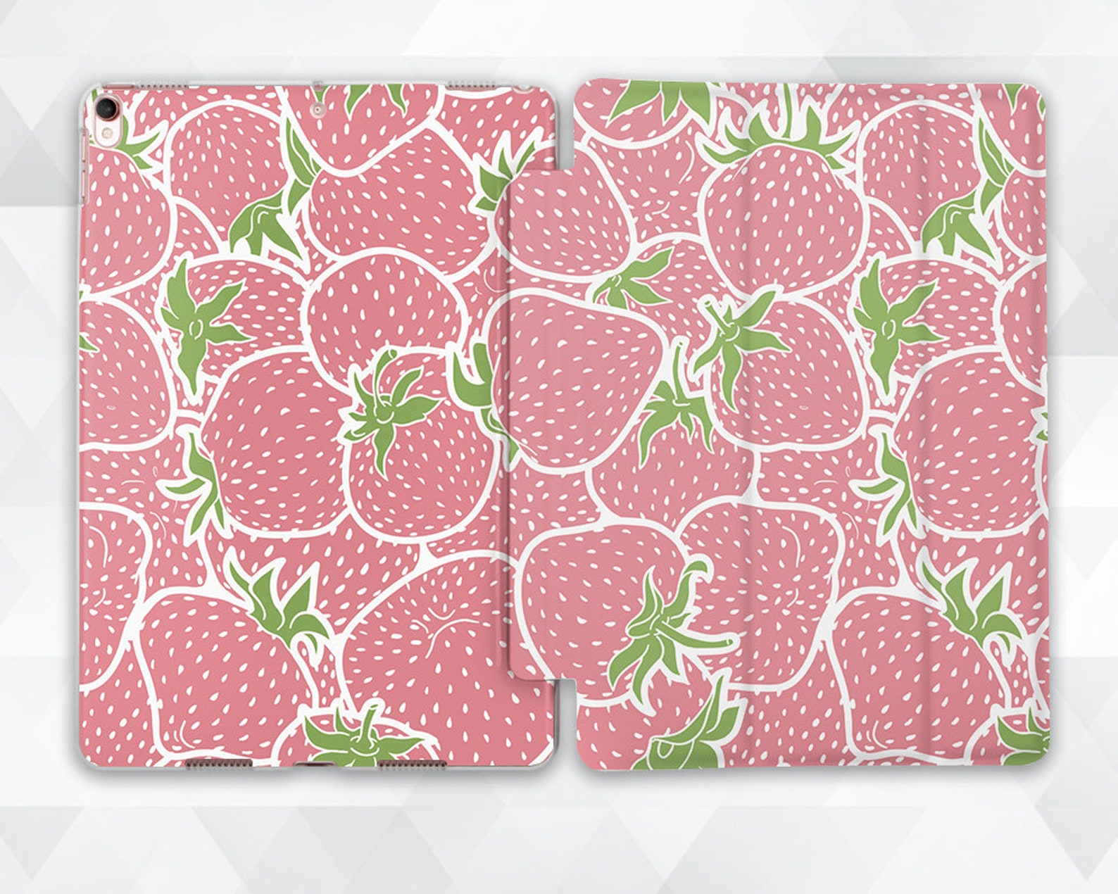 Strawberry Ipad Case Cute Girls Ipad 9.7 10.2 7th Gen Kawaii Etsy