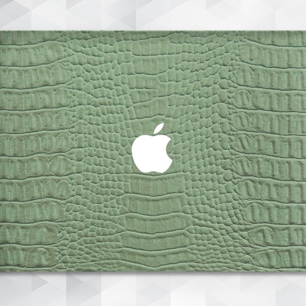 Crocodile MacBook case Aesthetic Green MacBook Pro 14 13 16 Air 13 2021 12 15 inch Trendy Fashion Animal Leather Style Luxury Print cover