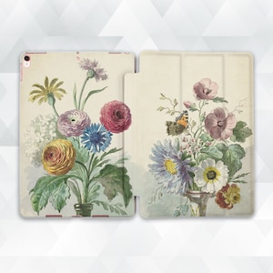 Flowers iPad case Vintage floral iPad Air 5th iPad 10th 9th Pro 12.9 11 10.2 10.9 Mini 6 Aesthetic paintings Art with plants Botanical cover