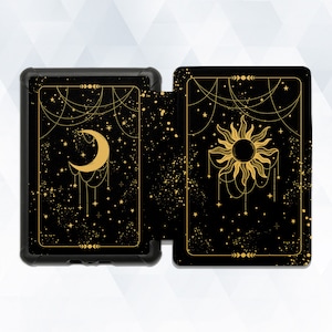 Aesthetic Kindle case Stars Trendy All-new Kindle 10th gen Kindle Paperwhite 10th 2019 6&quot; for Girls Boho Moon Sun Sky Design Kindle cover
