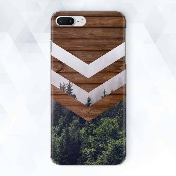 Nature iPhone case Men Tree iPhone XR Xs 8 7 6 Geometric Wood case for Samsung Galaxy s9 Plus s8 Note 9 Pixel 3 Green Forest Phone Cover