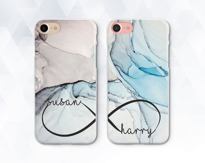 Marble iPhone case Name Personalized iPhone XR Xs 8 7 Girl Men case for Galaxy s9 Pixel 3 Custom Unique Cute Couple Aesthetic Infinity Loop 