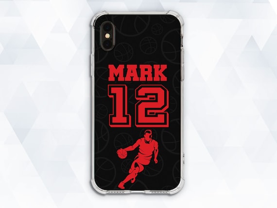 Name iPhone case Personalized Trendy iPhone 14 13 12 11 XR Custom case for  Galaxy s22 Pixel for Boys Men Sports Basketball Design cover
