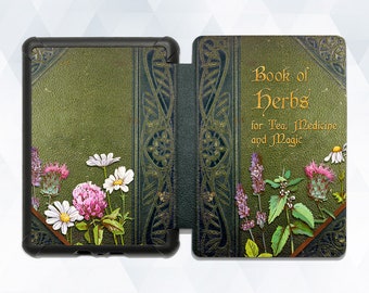 Book Kindle case Aesthetic Retro All-new Kindle 10th gen Kindle Paperwhite 10th 6" for Girl Vintage Design Book of Herbs for Witch cover