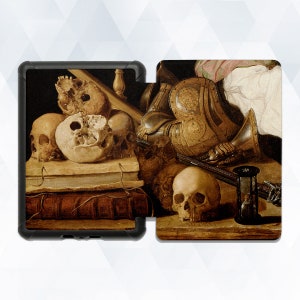Art Kindle case Vintage Painting All-new Kindle 10th gen Kindle Paperwhite 10th 6&quot; Aesthetic Skulls Dark Academia Style Baroque Trendy cover