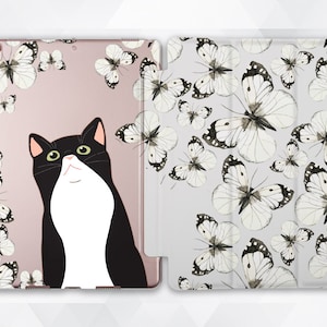 Cat iPad case Butterfly Cute iPad 9.7 6th gen 2018 Girl Kids iPad Pro 11 10.5 12.9 inch Mini 5 Air 3 Kawaii Animal Funny Girly Smart Cover