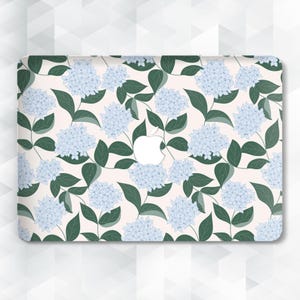 Cute MacBook case Hydrangea flower MacBook Pro 13 14 Air 13 15 inch m2 m3 m4 Pro 16 Aesthetic blue flowers Girly floral pattern Plant cover
