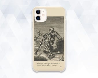 Art iPhone case Aesthetic vintage iPhone 16 pro iPhone 15 Gothic iPhone 14 13 12 Galaxy s24 Pixel 9 Dark academia Skeleton drawing cover