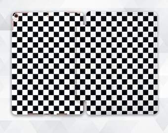 Checkered iPad case Black White iPad 9.7 10.2 7th Geometric Men iPad Pro 11 10.5 12.9 Mini 5 Air 3 Aesthetic Pattern Minimalist Simple Grid