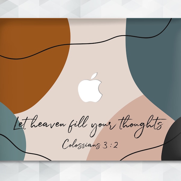 Aesthetic MacBook case Christian Quote MacBook Pro 14 13 16 Air 13 2021 12 15 Bible Verse Trendy Minimalist Design Blue Brown Beige cover