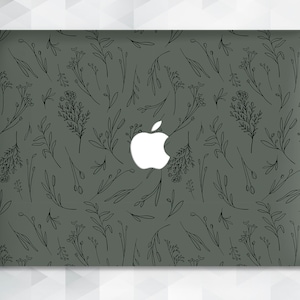 Floral MacBook case Green Cute MacBook Pro 13 16 15 inch Air 13 Nature Flowers MacBook 12 for Girls Women Plants Aesthetic Wildflower cover