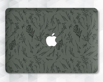Bloemen MacBook-hoesje groen schattig MacBook Pro 13 16 15 inch Air 13 natuur bloemen MacBook 12 voor meisjes vrouwen planten esthetiek Wildflower omslag