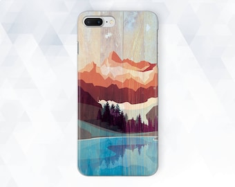Nature iPhone case Mountains Men iPhone XR Xs 8 7 6 Tree Girl case for Samsung Galaxy s9 Note 9 Pixel 3 Cute Wood National Park Illustration