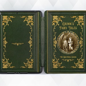 Book iPad case Vintage Aesthetic iPad 10th 10.2 Pro 11 12.9 10.5 Air 5 4 10.9 Mini 6 Retro Old Book Style Reading Grimm&#39;s Fairy Tales cover