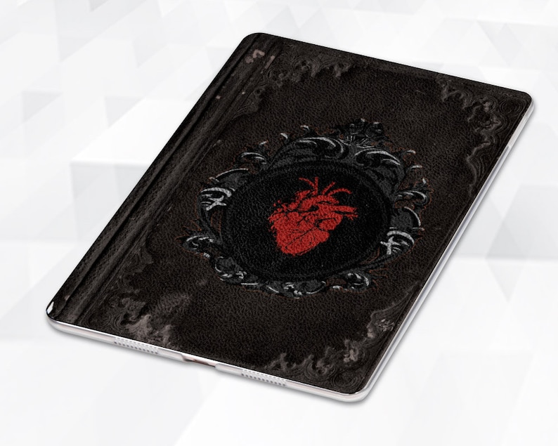 Gothic iPad case Vintage Book iPad 9.7 6th 10.2 7th gen Girl Goth iPad Pro 11 10.5 12.9 Mini 5 Air 3 Heart Retro Old Antique Style like Book