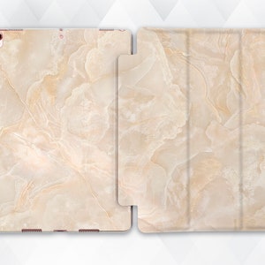 Marble iPad case Aesthetic Beige iPad 10.2 9th 9.7 Pro 11 10.5 12.9 Air 4 10.9 Mini 5 Luxury Pastel Neutral Marble Pattern Ivory Stone cover