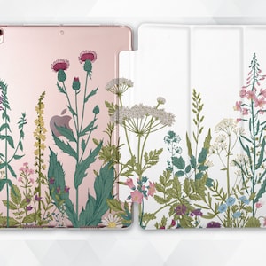 Flowers iPad case Cute Girls iPad 9.7 6th 10.2 7th gen Floral Nature iPad Pro 11 10.5 12.9 Mini 5 Air 3 Aesthetic Plants Wildflowers cover