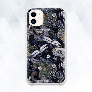 Custodia per iPhone con libellule, fiori estetici, iPhone 13 Pro, 12, 11 XR, custodia alla moda, Galaxy s22, Pixel 6 per donna, motivo floreale carino, copertura con insetti