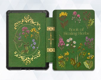 May include: A green book cover with a gold design and the text "Book of Healing Herbs". The cover features illustrations of various herbs and flowers.
