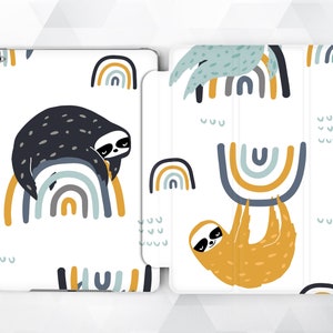 Sloth iPad case Kids Cute iPad 9.7 6th gen 2018 Kawaii Rainbow iPad Pro 11 10.5 12.9 inch Mini 5 4 Air 3 2019 Girl Animal Funny Smart Cover