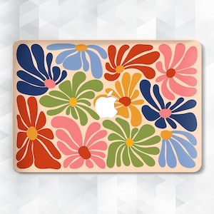 Flowers MacBook case Cute colorful MacBook Pro 13 14 Air 13 m2 m1 Air 15 Pro 16 m3 Aesthetic trendy flower art Abstract floral preppy cover