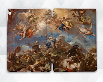 Art Coque iPad esthétique vintage 10,2 9,7 Pro 11 10,5 12,9 Air 5 Mini 6 Ancien tableau religieux Renaissance Antique Giordano