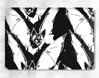 Goth MacBook case Animal Bat MacBook Pro 13 16 15 Air 13 12 inch 2020 Black White Halloween Dark Design Gothic Animals Pattern Retina cover