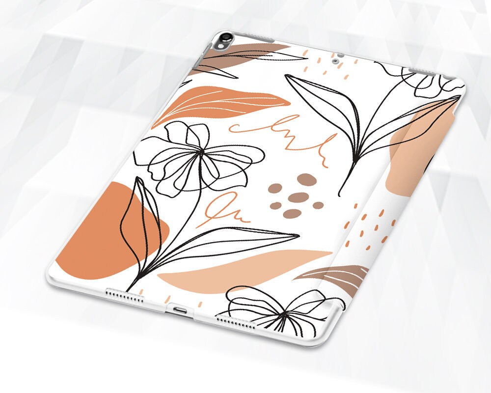 Flowers iPad Case Girl Cute iPad 9.7 10.2 8th Pro 11 10.5 12.9 Air 4 3 2020  Mini 5 Pink Floral Kawaii Aesthetic Girly Leaves Magnolia Cover 