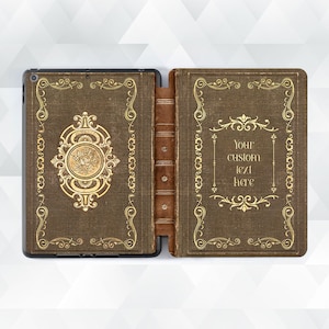 Book iPad case Vintage custom iPad Air 5 iPad 10th 9th Pro 12.9 11 10.2 10.9 Mini 6 Aesthetic personalized quote text cover like old book