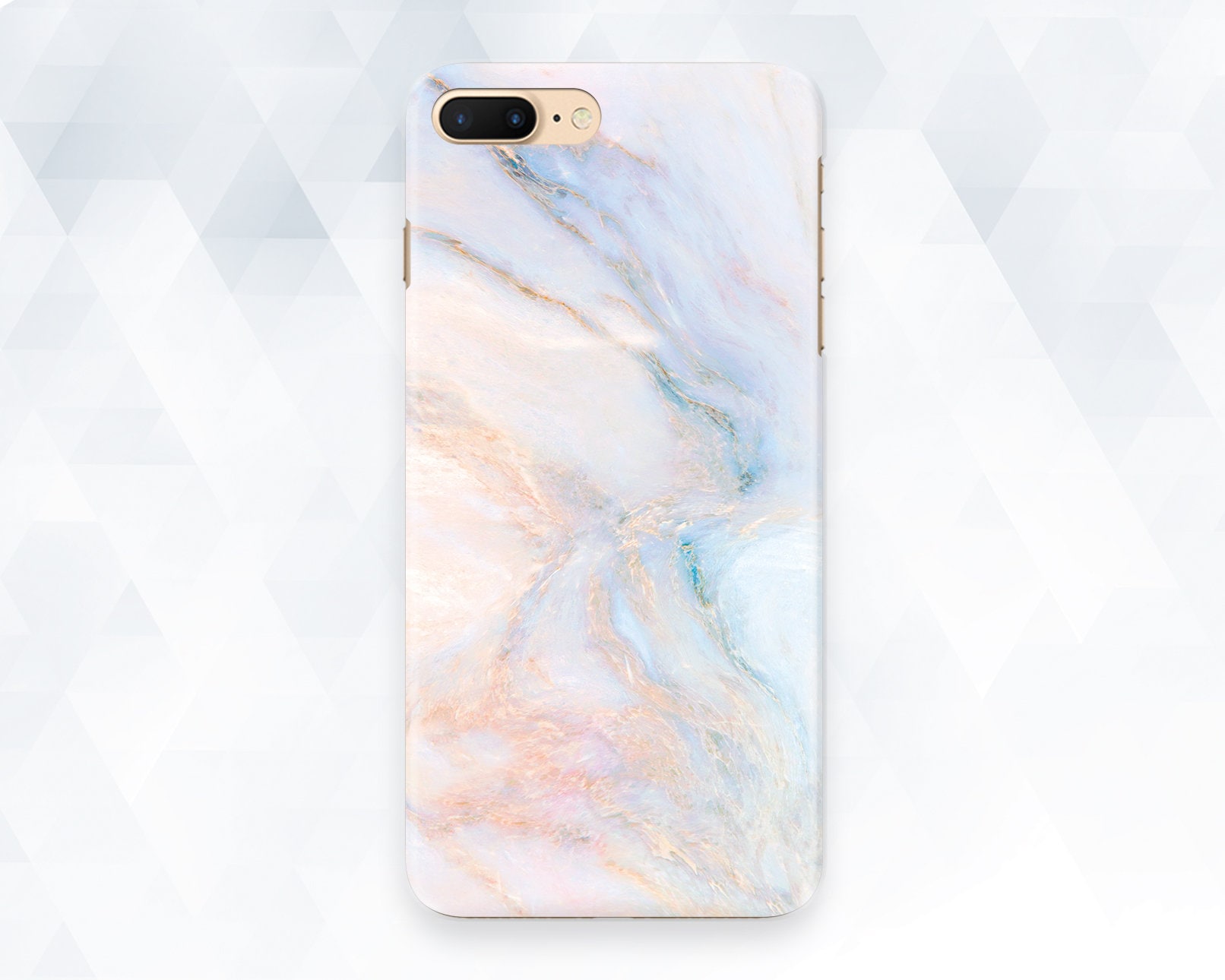 マーブル模様のiPhoneケース ピンク ブルー iPhone 11 Pro Max XR X 8