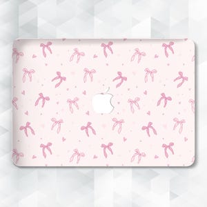 Bows MacBook case Cute aesthetic MacBook Pro 13 14 inch Air 13 15 m2 m3 Pro 16 m4 with bows Pink hearts Kawaii coquette girly trendy cover