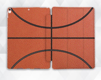 Basketball iPad case Boys Men iPad 9.7 10.2 Pro 11 10.5 12.9 2020 Air 4 Mini 5 for Kids Teens Sports Game Orange Design Cool Pattern cover