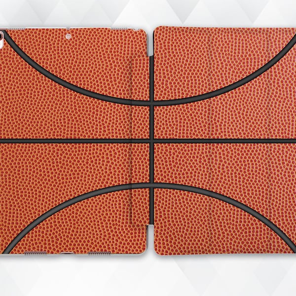 Basketball iPad case Boys Men iPad 9.7 10.2 Pro 11 10.5 12.9 2020 Air 4 Mini 5 for Kids Teens Sports Game Orange Design Cool Pattern cover