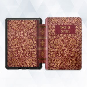 Book Kindle case Vintage Design All-new Kindle 10th gen Kindle Paperwhite 10th 2019 6&quot; Aesthetic Old Book of Spells Style Witch Kindle cover