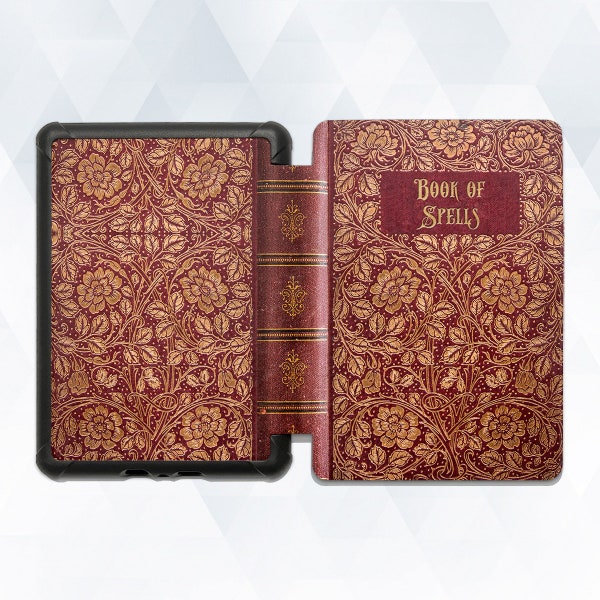 Book Kindle case Vintage Design All-new Kindle 10th gen Kindle Paperwhite 10th 2019 6" Aesthetic Old Book of Spells Style Witch Kindle cover