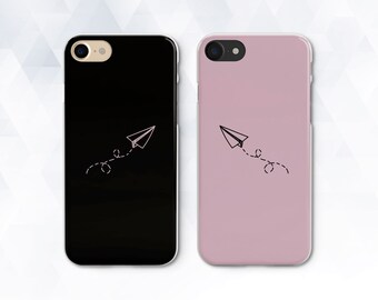 Planes iPhone case Kawaii Girl iPhone XR Xs 8 7 Black Pink case for Galaxy s10 s9 Pixel 3a Cute Aesthetic Illustration Tumblr Simple In Love