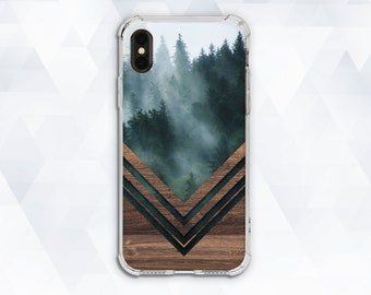 Nature iPhone case Men Trees iPhone XR Xs 8 7 Wood Geometric case for Samsung Galaxy s10 Plus s9 Note 9 Pixel 3 Aesthetic Forest Protective