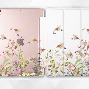 Flowers iPad case Cute Hummingbird iPad 9.7 10.2 7th Girl Floral iPad Pro 11 10.5 12.9 Mini 5 Air 3 Birds Kawaii Animal Nature Girly cover