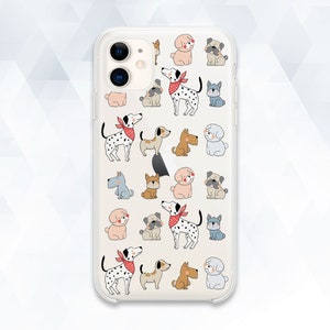 Dogs iPhone case Cute Dog iPhone 14 13 12 11 Kawaii case Galaxy s22 Pixel 7 Trendy Cartoon Dogs Design Funny Animals Puppy Pattern cover