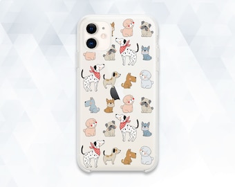 Dogs iPhone case Cute Dog iPhone 14 13 12 11 Kawaii case Galaxy s22 Pixel 7 Trendy Cartoon Dogs Design Funny Animals Puppy Pattern cover