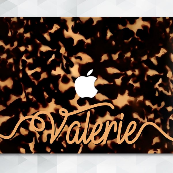 Name MacBook case Aesthetic Custom MacBook Pro 14 13 16 Air 13 2022 12 15 Personalized Trendy Unique Design Tortoise Shell Pattern cover