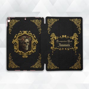 Name iPad case Gothic custom iPad Air 5th iPad 10th 9th Pro 12.9 11 10.2 10.9 Mini 6 Aesthetic personalized composition book Vintage cover