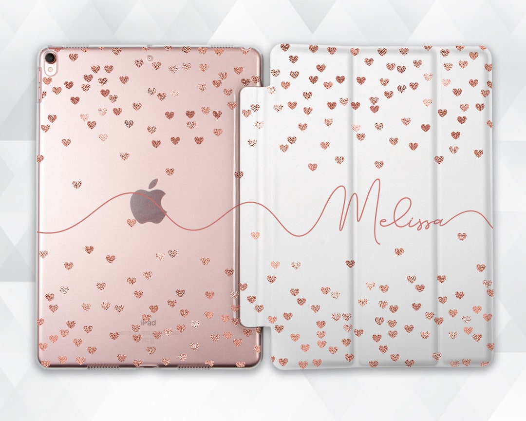 Name iPad Case Cute Hearts iPad 9th Pro 11 Air