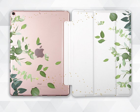 Floral iPad Case Girls Cute iPad 9.7 10.2 7th Gen Green Leaf iPad