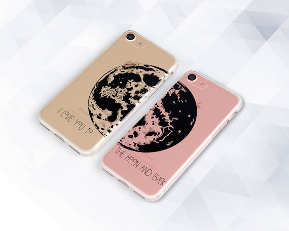 Buy Couple Cases for Her,Cute Couples Things for Girlfriend Boyfriend,I  Love You to The Moon and Back Couple Matching Pink Funny Soft Clear Love  Forever Quotes Case for iPhone 7 Plus(8 Plus)