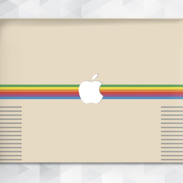 Retro MacBook case Rainbow Vintage MacBook Pro 13 16 15 inch 2020 Air 13 12 inch Men Minimalist Simple Ivory 90s 80s Cool Old Style cover