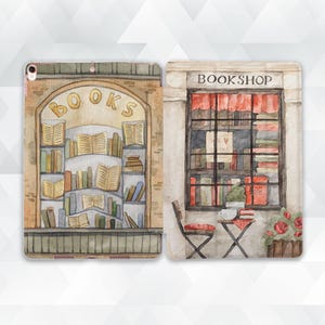 Books iPad case Cute art iPad Air 11 iPad 10th 9th Pro 13 m4 12.9 11 10.9 Mini 7 6 for reader Aesthetic drawings Bookshop Trendy cover