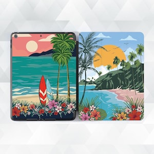 Hawaii iPad Case Retro Tropical Nature Ocean iPad 10th 9th